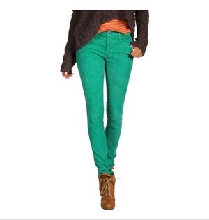 Free People Corduroy Skinny Pants - Green - Size 31 - Cotton/Spandex - Used